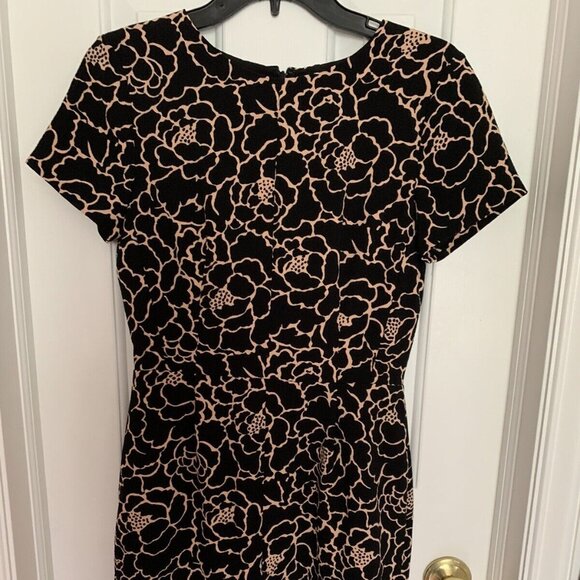 Club Monaco Willa Dress Black And Beige/Blush Floral Size 10 - Picture 1 of 4
